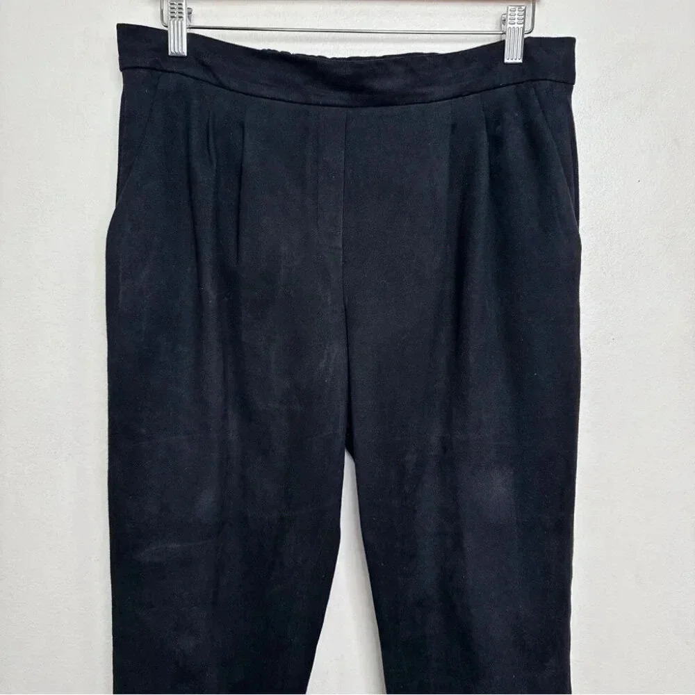 Aritzia Babaton Womens 10 Faux Suede Cohen Darted Pant In Black - Picture 3 of 14